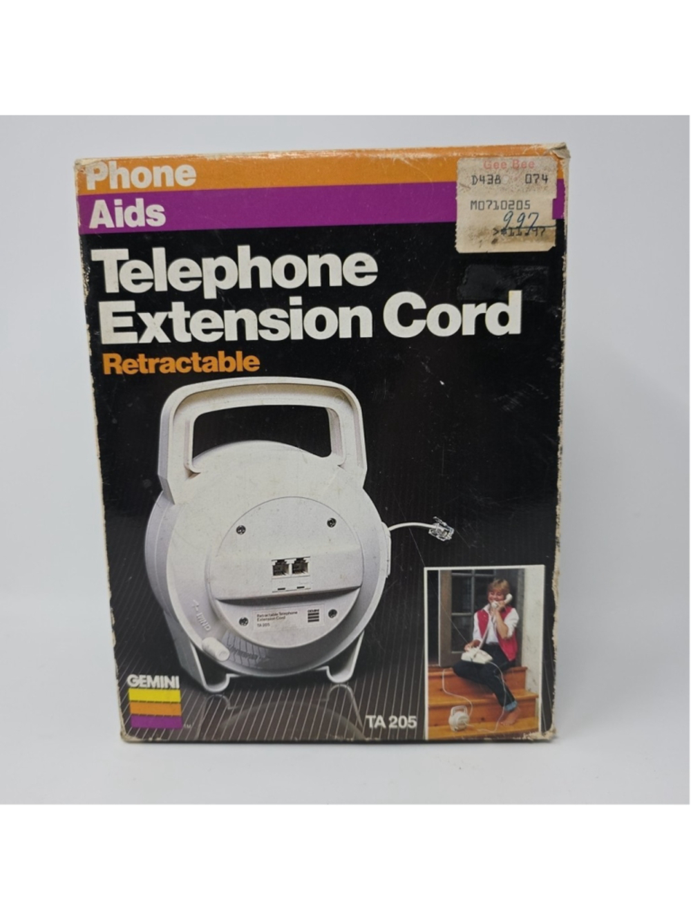Gemini Vtg 1983 Telephone Retractable Extension Cord 50' Model TA205